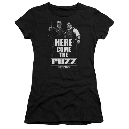 Hot Fuzz - Here Come The Fuzz - Short Sleeve Junior Sheer - Black T-shirt