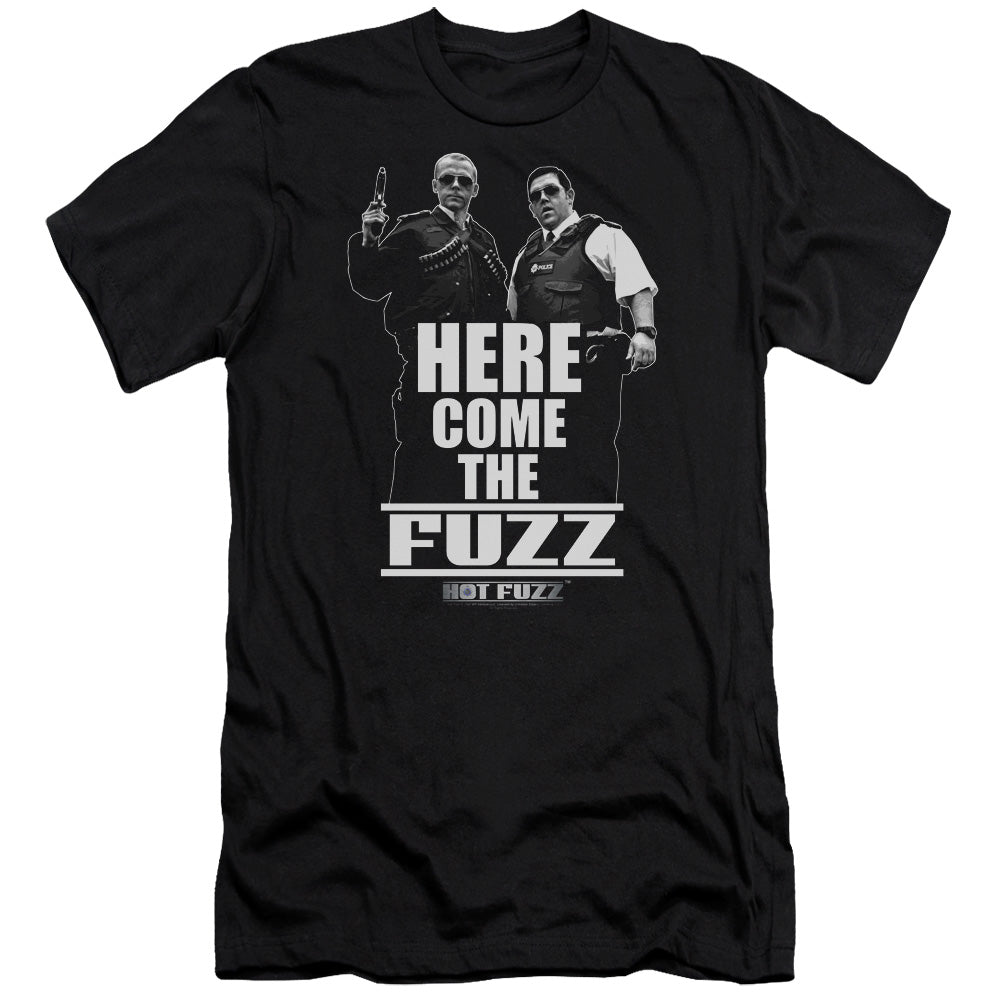 Hot Fuzz - Here Come The Fuzz - Short Sleeve Adult 30/1 - Black T-shirt