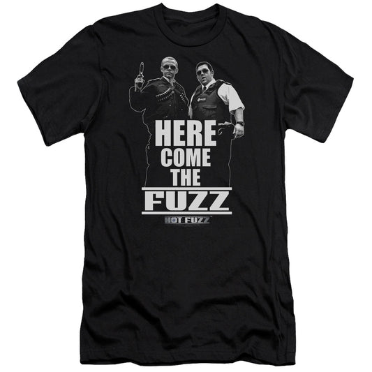 Hot Fuzz - Here Come The Fuzz - Short Sleeve Adult 30/1 - Black T-shirt
