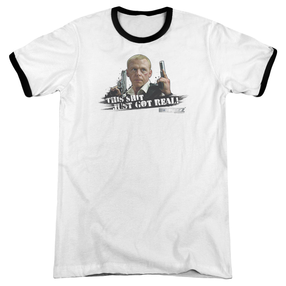 Hot Fuzz - Just Got Real - Adult Ringer - White/black