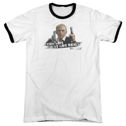 Hot Fuzz - Just Got Real - Adult Ringer - White/black