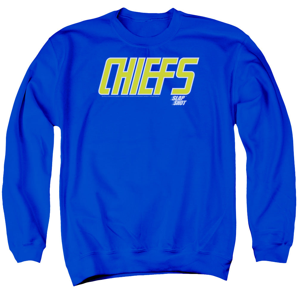 Slap Shot - Chiefs Logo - Adult Crewneck Sweatshirt - Royal Blue