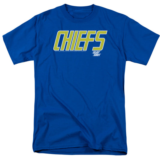 Slap Shot - Chiefs Logo - Short Sleeve Adult 18/1 - Royal Blue T-shirt