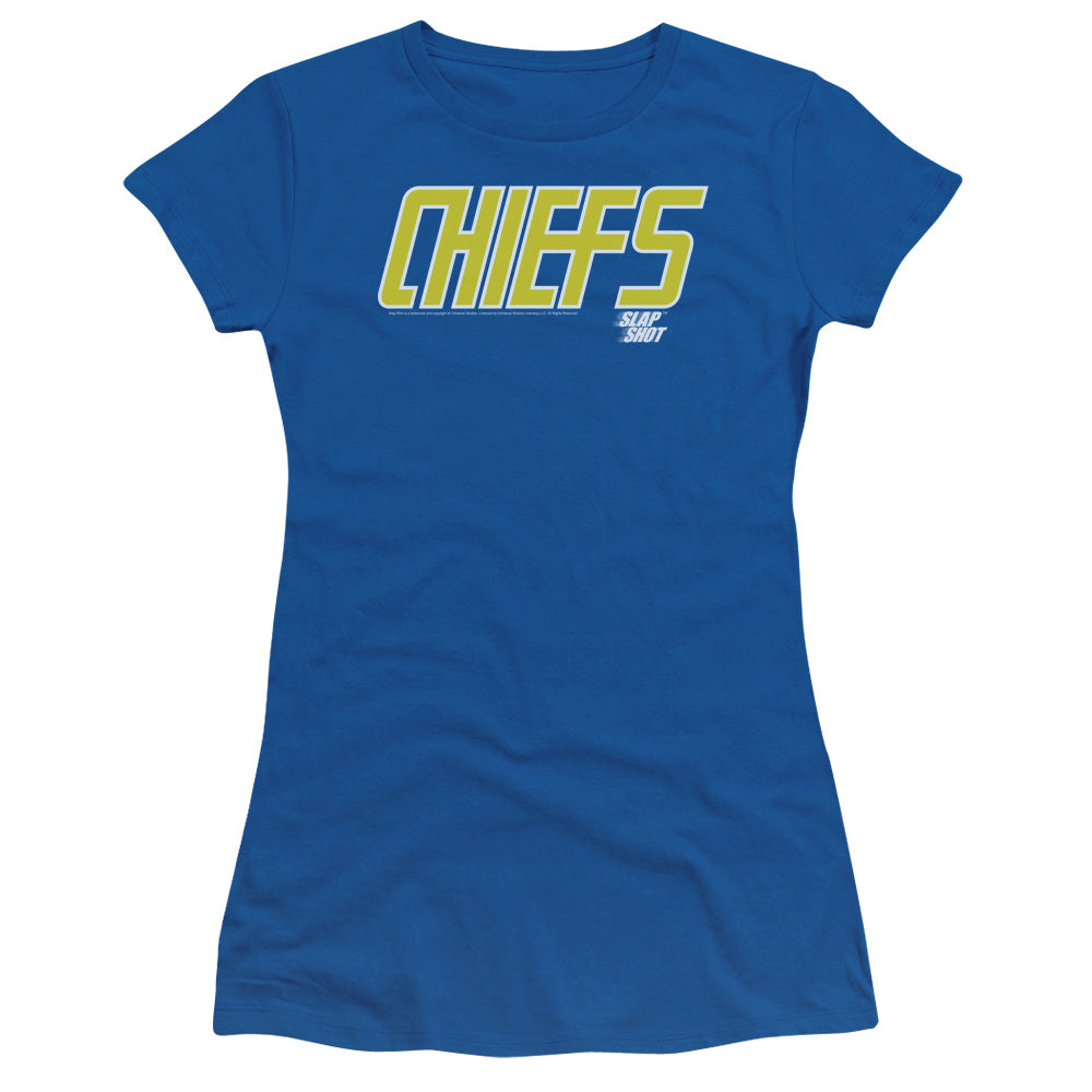 Slap Shot - Chiefs Logo - Short Sleeve Junior Sheer - Royal Blue T-shirt