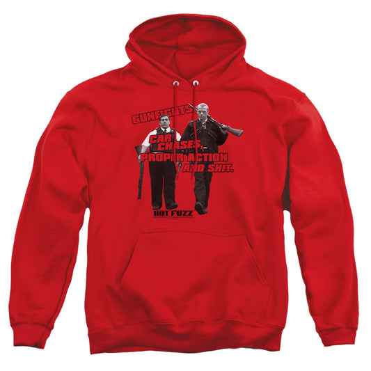Hot Fuzz - Days Work - Adult Pull-over Hoodie - Red
