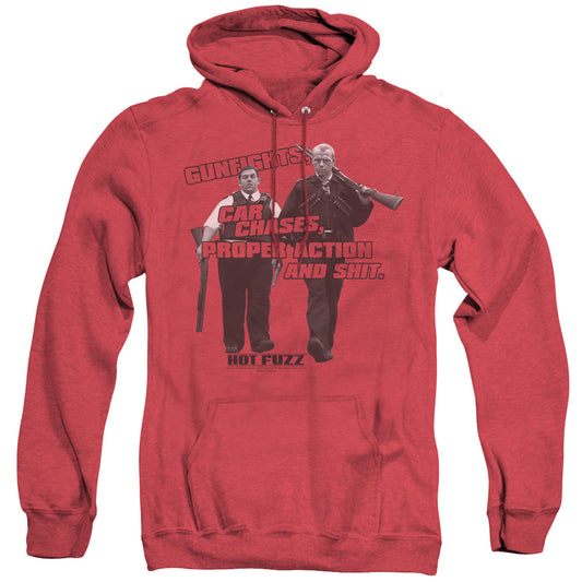 Hot Fuzz - Days Work - Adult Heather Hoodie - Red
