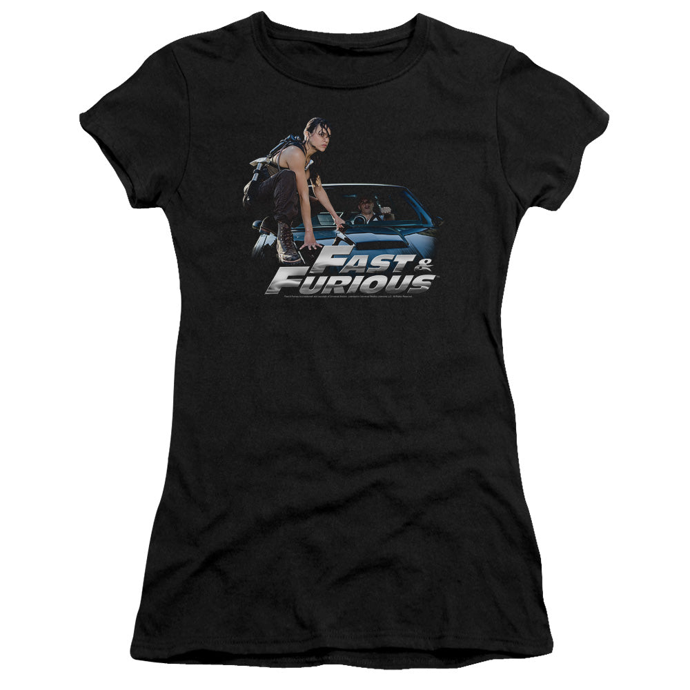 Fast And The Furious - Car Ride - Short Sleeve Junior Sheer - Black - Sm - Black T-shirt