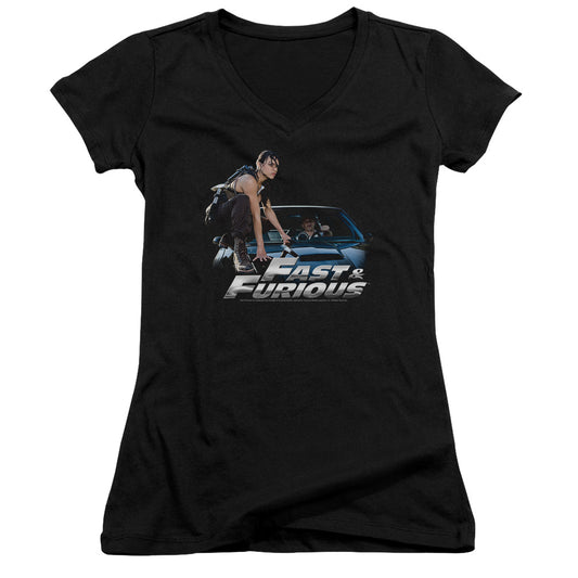 Fast And The Furious - Car Ride - Junior V-neck - Black - Sm - Black