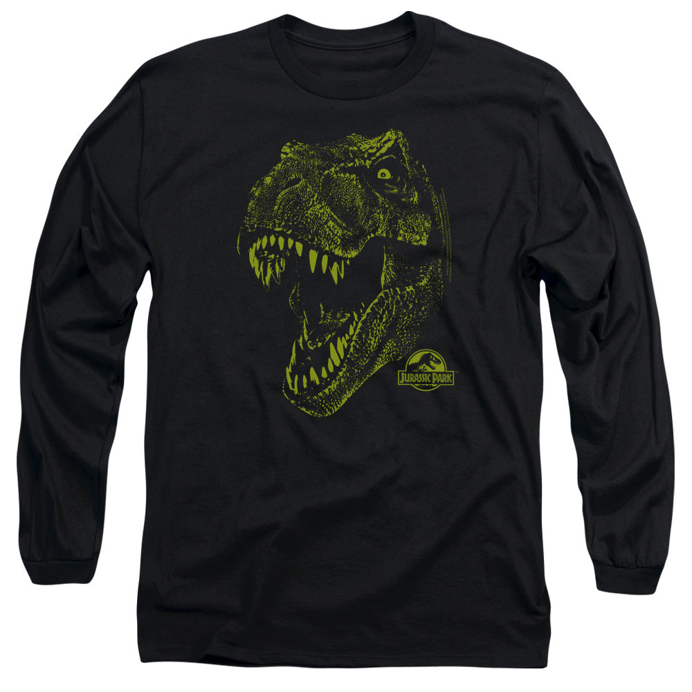 Jurassic Park - Rex Mount - Long Sleeve Adult 18/1 - Black T-shirt