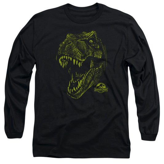 Jurassic Park - Rex Mount - Long Sleeve Adult 18/1 - Black T-shirt