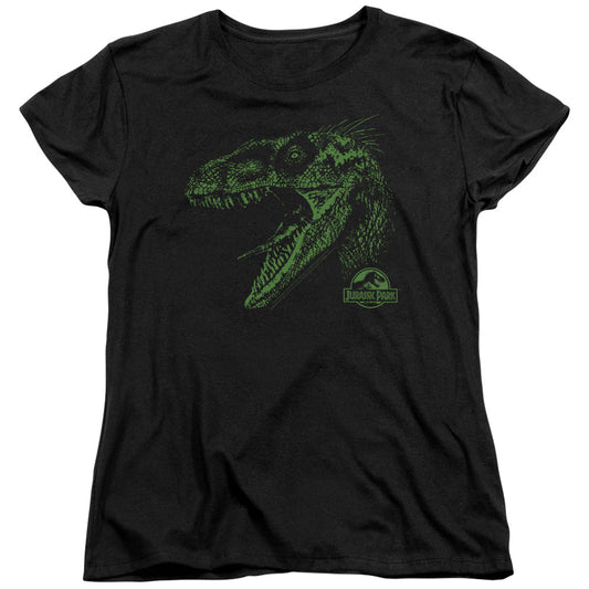Jurassic Park - Raptor Mount - Short Sleeve Womens Tee - Black T-shirt