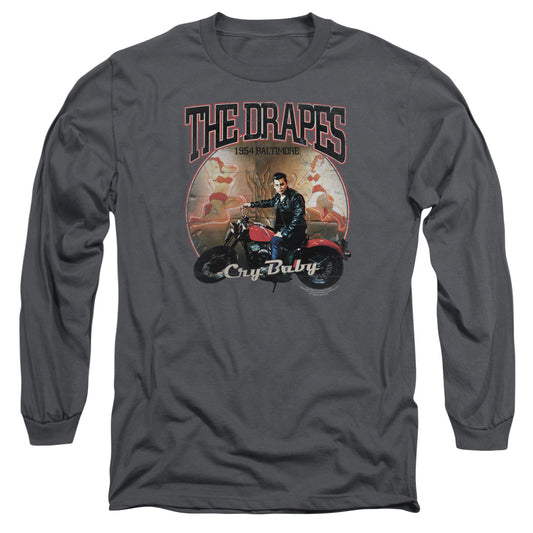 Cry Baby - Drapes - Long Sleeve Adult 18/1 - Charcoal - Sm - Charcoal T-shirt