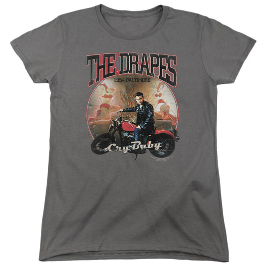 Cry Baby - Drapes - Short Sleeve Womens Tee - Charcoal T-shirt