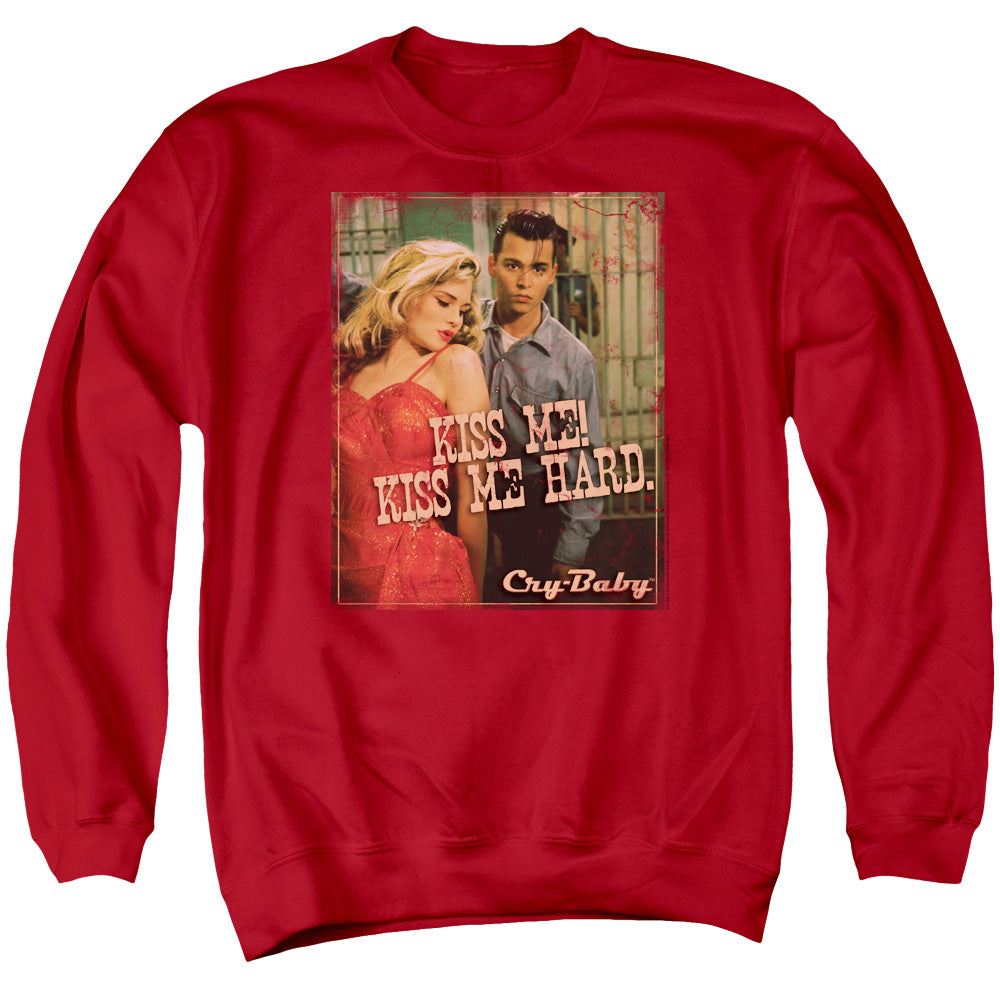 Cry Baby - Kiss Me - Adult Crewneck Sweatshirt - Red