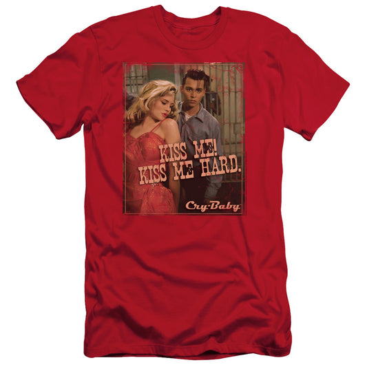 Cry Baby - Kiss Me - Short Sleeve Adult 30/1 - Red - Sm - Red T-shirt