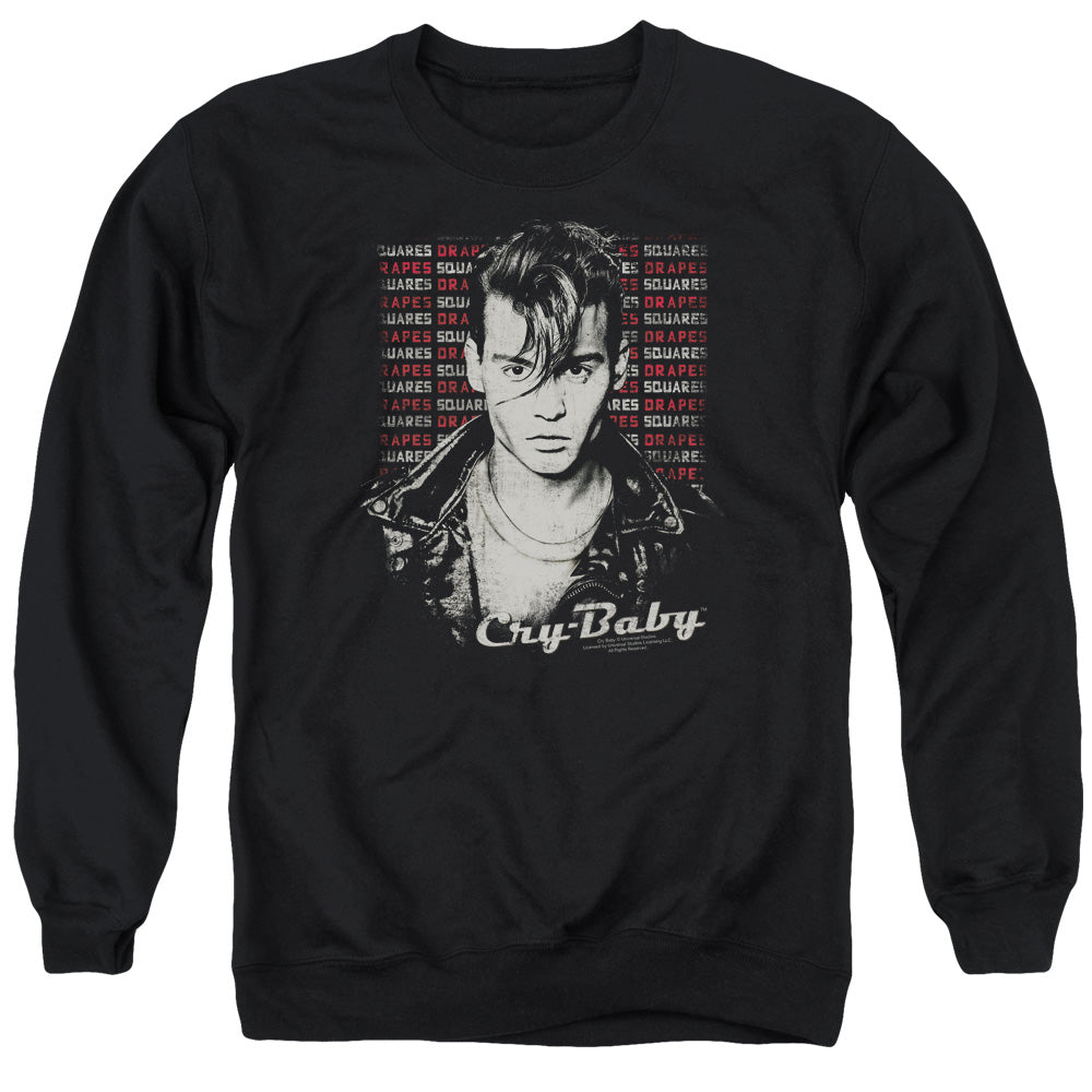 Cry Baby - Drapes And Squares - Adult Crewneck Sweatshirt - Black