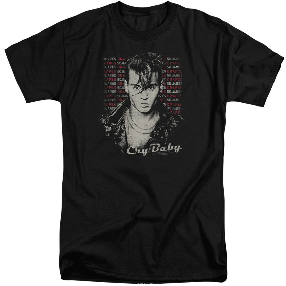Cry Baby - Drapes And Squares - Short Sleeve Adult Tall - Black - Xl - Black T-shirt