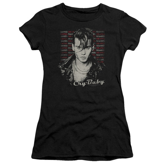 Cry Baby - Drapes And Squares - Short Sleeve Junior Sheer - Black T-shirt