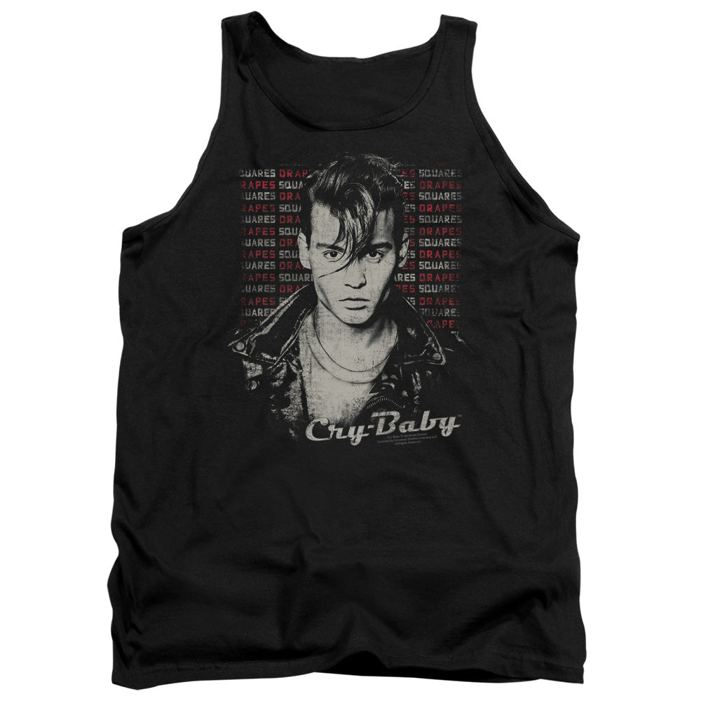 Cry Baby - Drapes And Squares - Adult Tank - Black - Sm - Black
