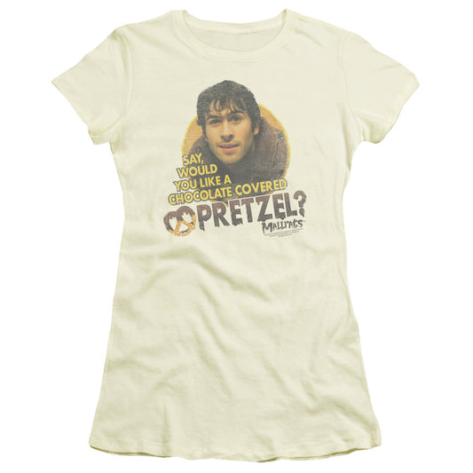 Mallrats - Pretzels - Short Sleeve Junior Sheer - Cream T-shirt