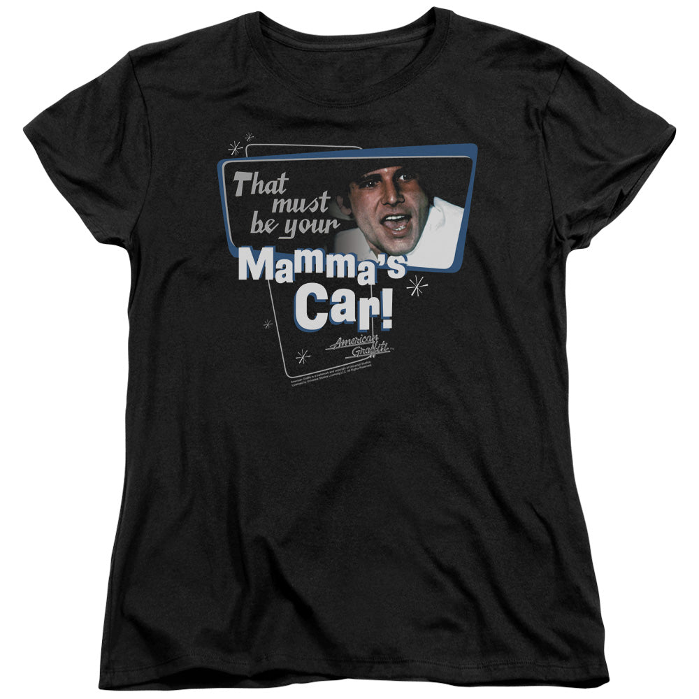American Grafitti - Mammas Car - Short Sleeve Womens Tee - Black - Sm - Black T-shirt