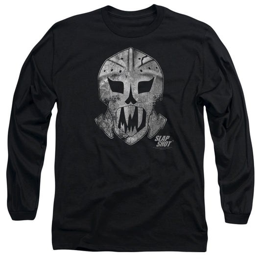 Slap Shot - Goalie Mask - Long Sleeve Adult 18/1 - Black T-shirt