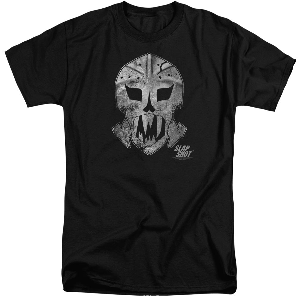Slap Shot - Goalie Mask - Short Sleeve Adult Tall - Black T-shirt