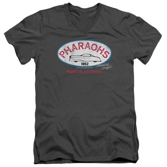 AMERICAN GRAFFITI PHARAOHS - S/S ADULT V-NECK 30/1 - CHARCOAL T-Shirt