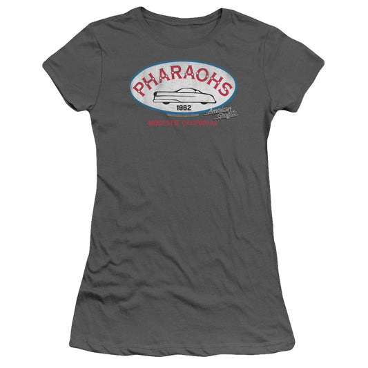 American Graffiti - Pharaohs - Short Sleeve Junior Sheer - Charcoal - Sm - Charcoal T-shirt