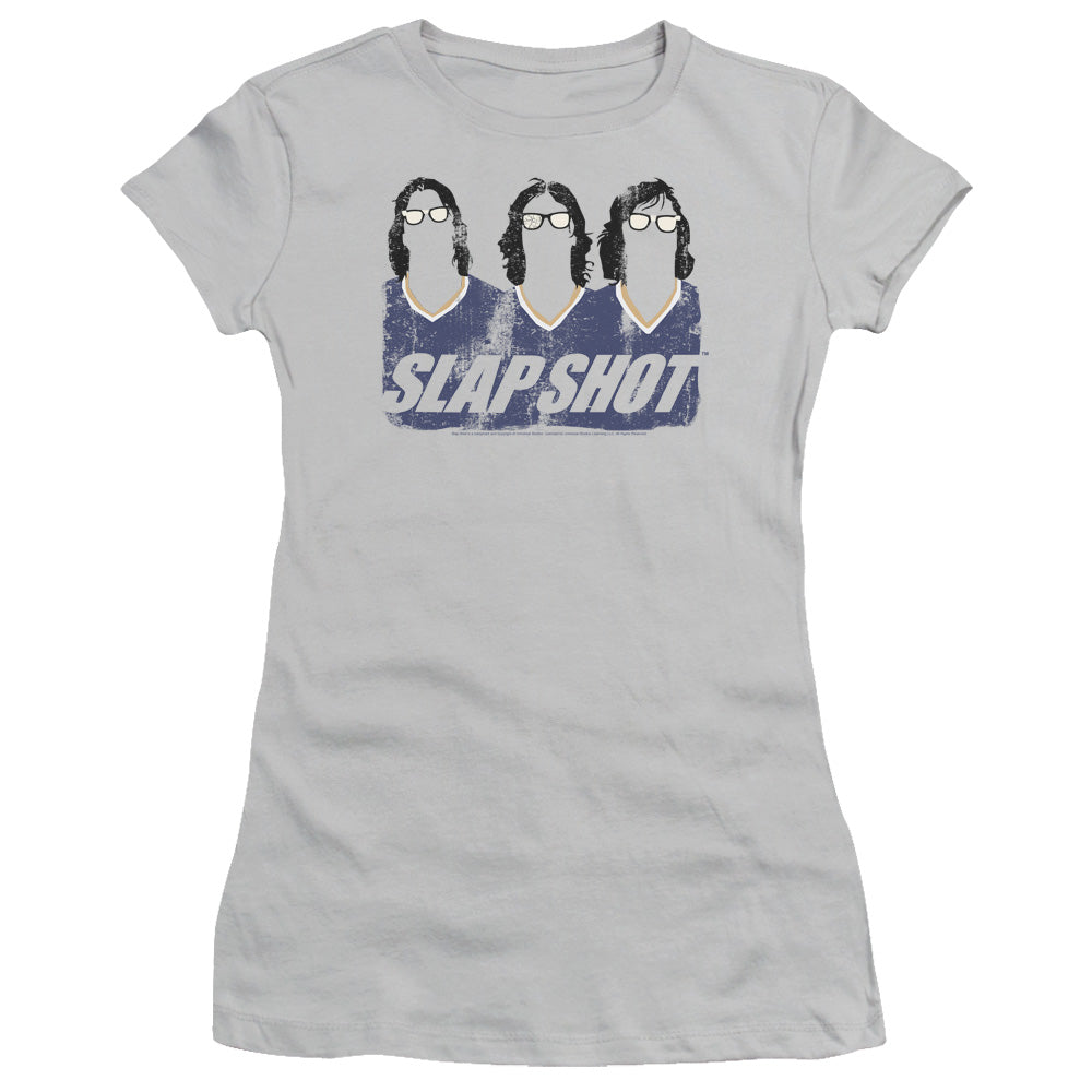 Slap Shot - Brothers - Short Sleeve Junior Sheer - Silver T-shirt
