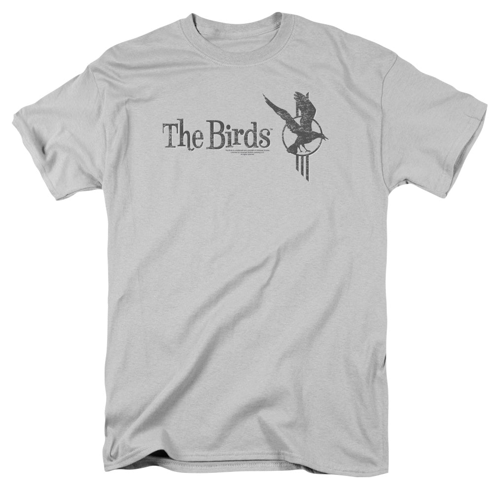 Birds - Distressed - Short Sleeve Adult 18/1 - Silver T-shirt