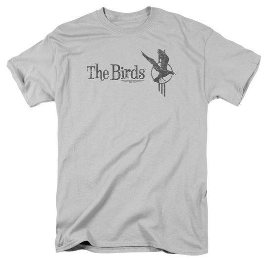 Birds - Distressed - Short Sleeve Adult 18/1 - Silver T-shirt