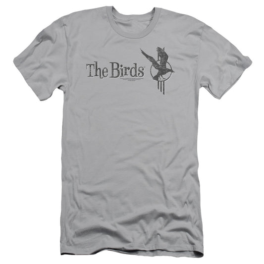 Birds - Distressed - Short Sleeve Adult 30/1 - Silver - Sm - Silver T-shirt