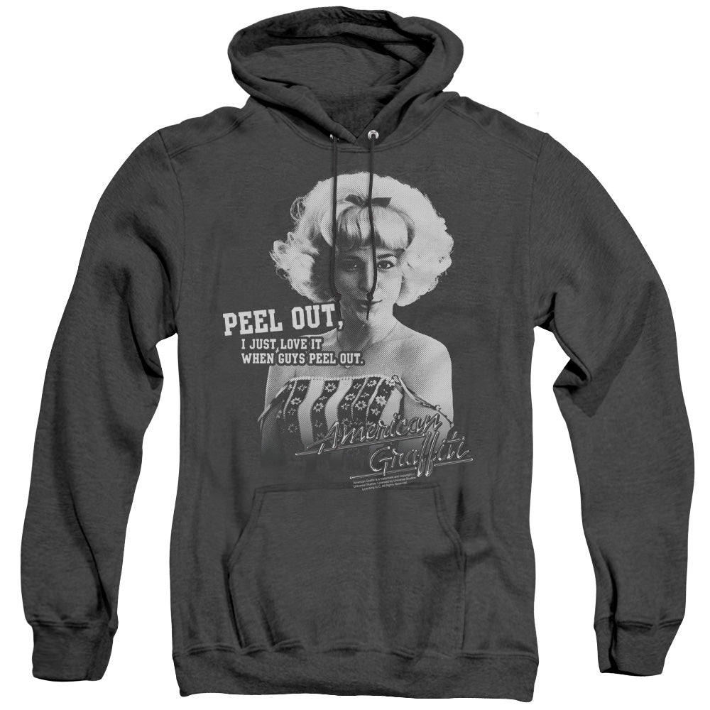 American Graffiti - Peel Out - Adult Heather Hoodie - Black