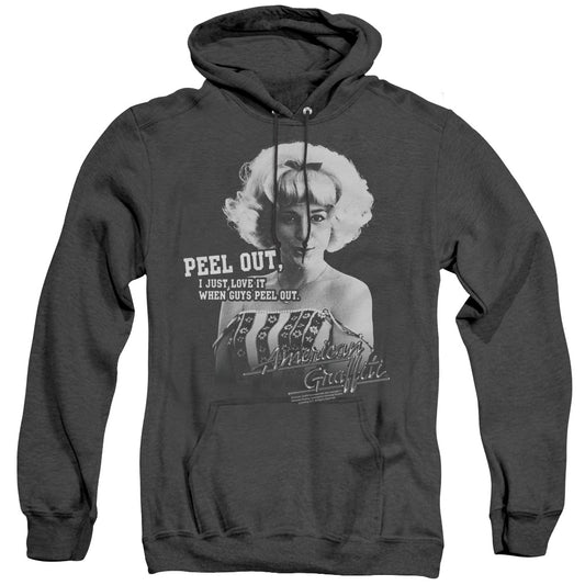American Graffiti - Peel Out - Adult Heather Hoodie - Black
