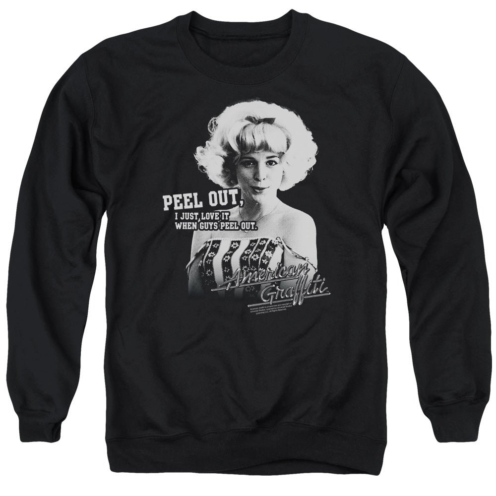 American Graffiti - Peel Out - Adult Crewneck Sweatshirt - Black