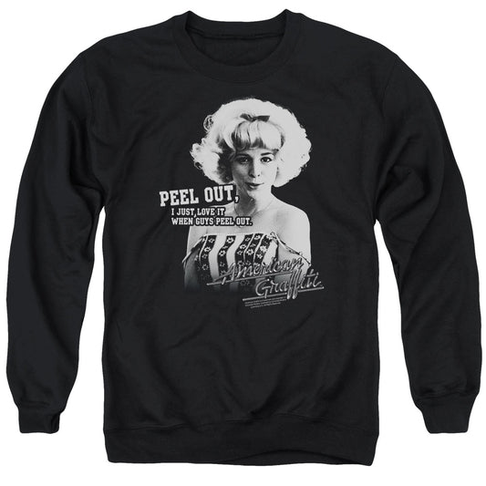 American Graffiti - Peel Out - Adult Crewneck Sweatshirt - Black