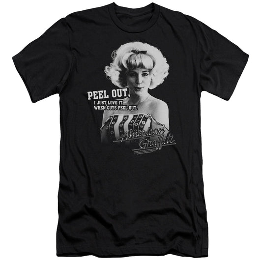 American Graffiti - Peel Out - Short Sleeve Adult 30/1 - Black - Sm - Black T-shirt