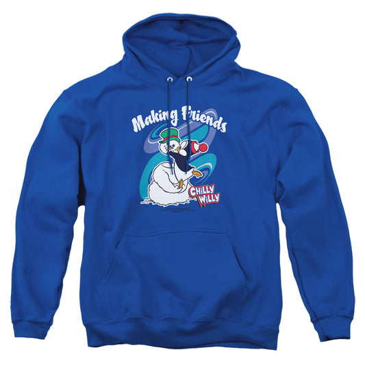 Chilly Willy - Making Friends - Adult Pull-over Hoodie - Royal Blue