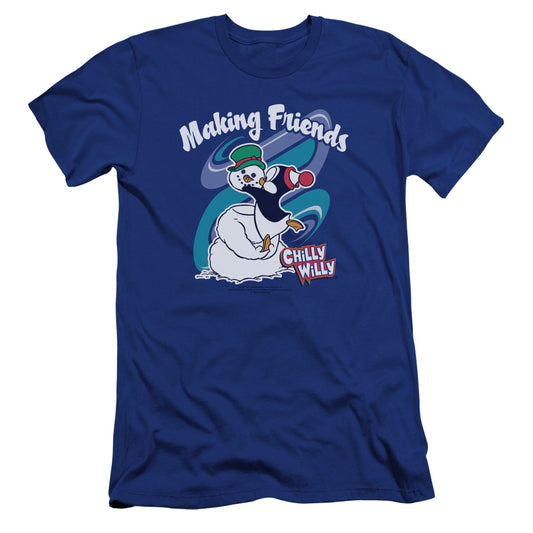 Chilly Willy - Making Friends-premuim Canvas Adult Slim Fit 30/1 - Royal Blue