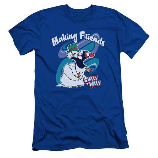 Chilly Willy - Making Friends - Short Sleeve Adult 30/1 - Royal Blue - Sm - Royal Blue T-shirt