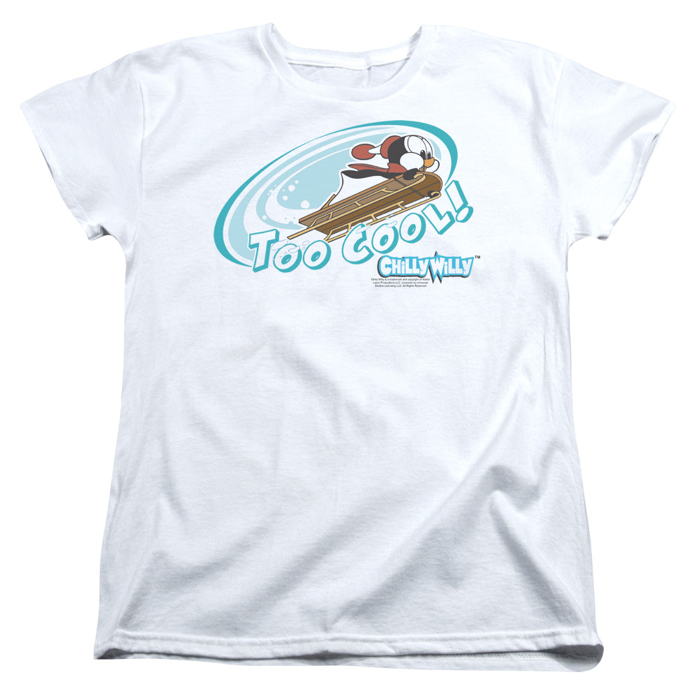 Chilly Willy - Too Cool - Short Sleeve Womens Tee - White - Sm - White T-shirt