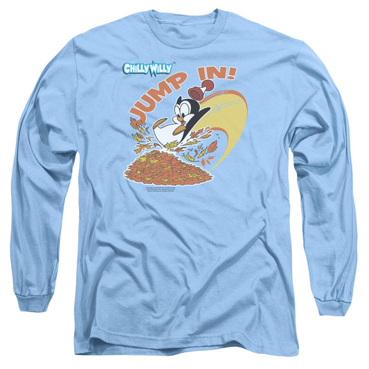 Chilly Willy - Jump In - Long Sleeve Adult 18/1 - Carolina Blue - Sm - Carolina Blue T-shirt