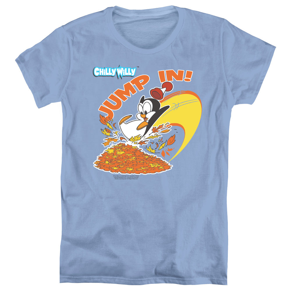 Chilly Willy - Jump In - Short Sleeve Womens Tee - Carolina Blue - Sm - Carolina Blue T-shirt
