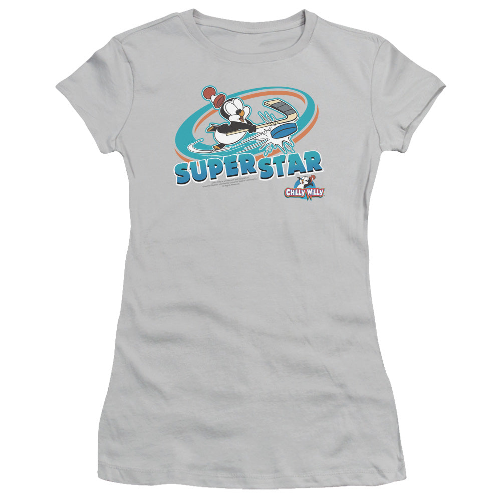 Chilly Willy - Slap Shot - Short Sleeve Junior Sheer - Silver - Sm - Silver T-shirt