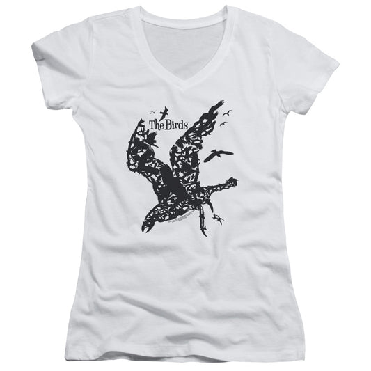 Birds - Title - Junior V-neck - White - Sm - White