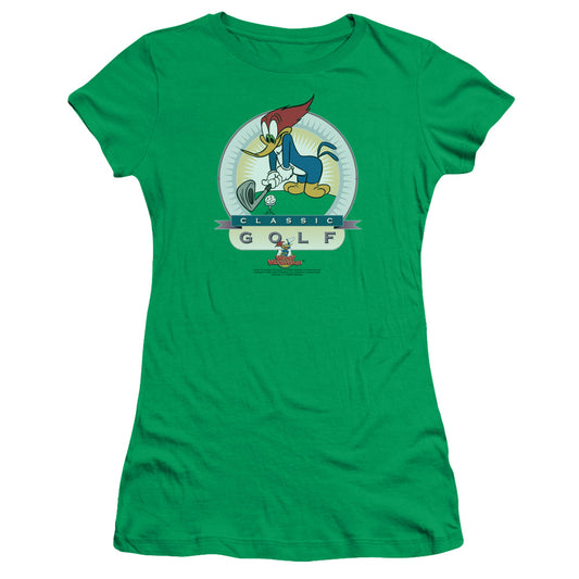 Woody Woodpecker - Classic Golf - Short Sleeve Junior Sheer - Kelly Green T-shirt