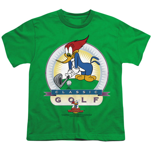 Woody Woodpecker - Classic Golf - Short Sleeve Youth 18/1 - Kelly Green T-shirt