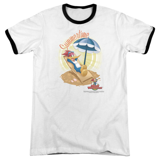 Woody Woodpecker - Summertime - Adult Ringer - White/black