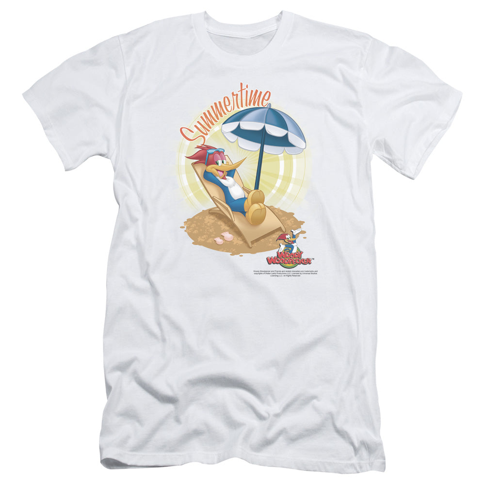 Woody Woodpecker - Summertime - Short Sleeve Adult 30/1 - White T-shirt